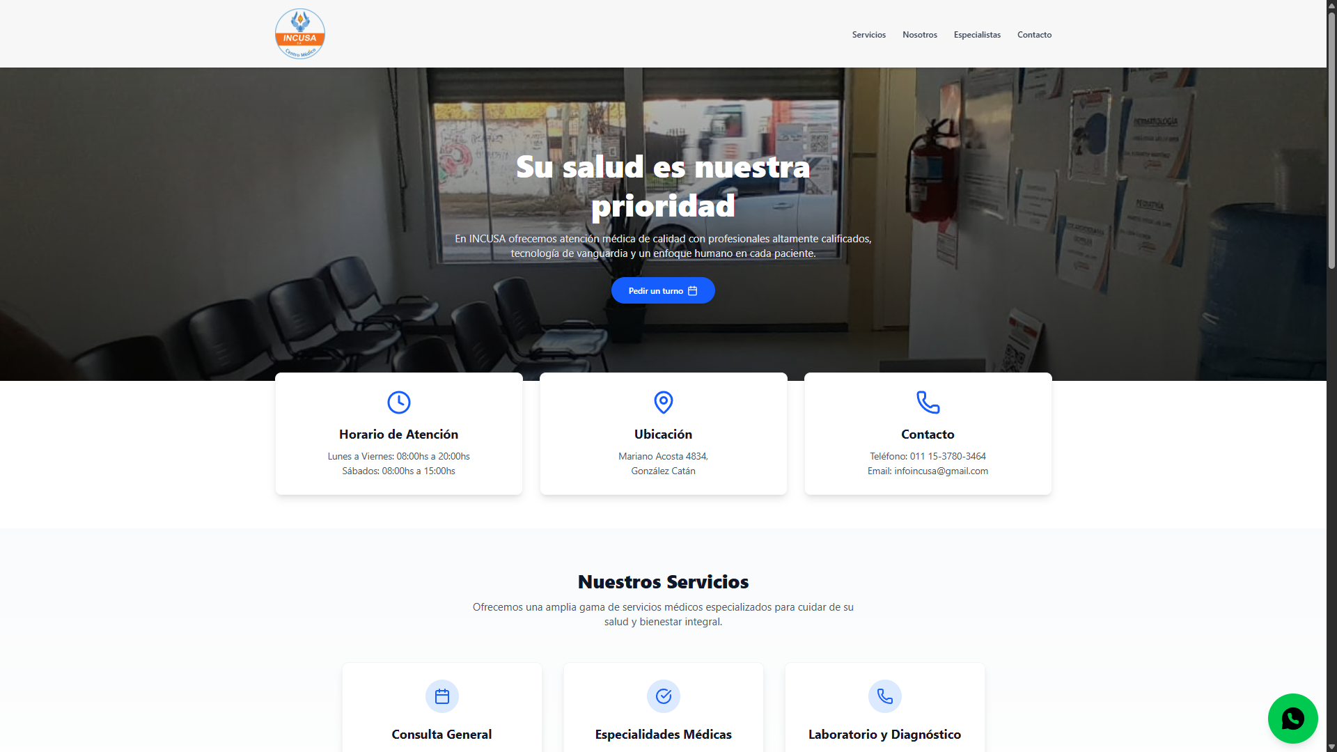 Landing Page INCUSA